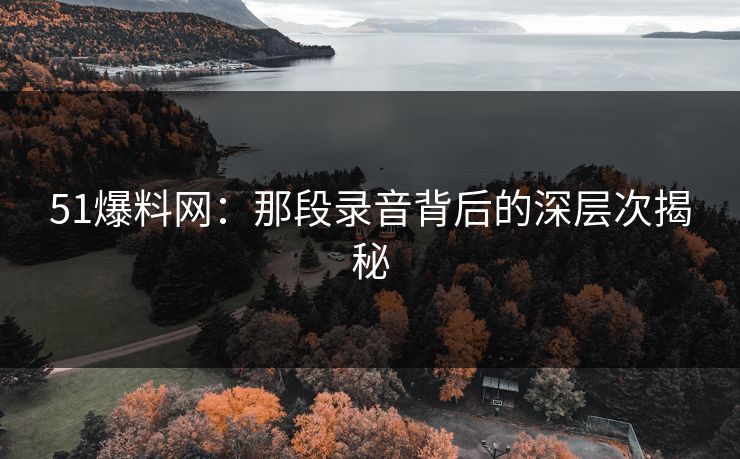 51爆料网：那段录音背后的深层次揭秘