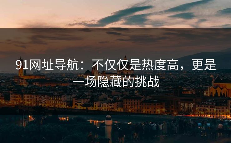 91网址导航：不仅仅是热度高，更是一场隐藏的挑战